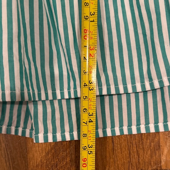 Skies Are Blue | Striped Green/Teal and White Dress with tie back - Picture 6 of 16